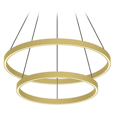 Cerchio Brushed Gold LED Pendant by Kuzco Lighting