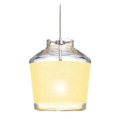 Besa Lighting Pica Satin Nickel Mini-Pendant Light with Urn Shade