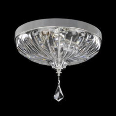 Allegri Crystal Orecchini Two Tone Silver Flushmount Light