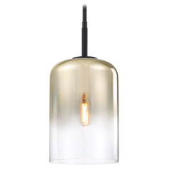 Designers Fountain Gatsby Matte Black Mini-Pendant Light with Cylindrical Shade