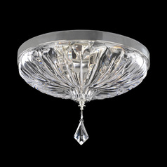 Allegri Crystal Orecchini Two Tone Silver Flushmount Light