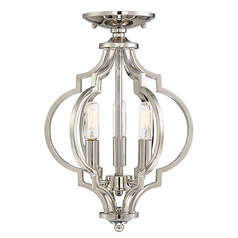 3-Light Convertible Semi-Flush Mount in Polished Nickel by Meridian