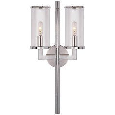 Kelly Wearstler Liaison Double Sconce in Nickel by Visual Comfort Signature