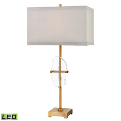 Elk Lighting Priorato Clear & Cafe Bronze LED Table Lamp with Rectangle Shade