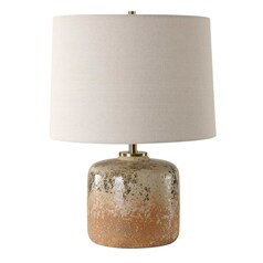 The Uttermost Company Canyon Matte Terracotta & Antique Brass Table Lamp with Empire Shade