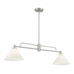 2-Light Linear Chandelier in Brushed Nickel by Meridian