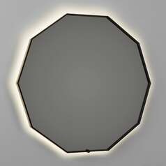 Deca 30-Inch CCT LED Mirror in Black by Oxygen Lighting