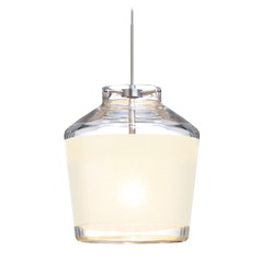 Besa Lighting Pica Satin Nickel Mini-Pendant Light with Empire Shade