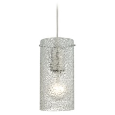 Elk Lighting Ice Fragments Satin Nickel Mini-Pendant Light with Cylindrical Shade