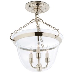 E.F. Chapman Country Semi-Flush in Polished Nickel by Visual Comfort Signature