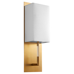 Epoch LED Fabric Wall Sconce in Aged Brass by Oxygen Lighting