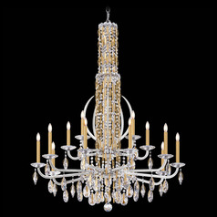 Schonbek Worldwide Lighting Siena Heirloom Gold Crystal Chandelier