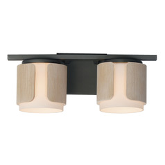Maxim Lighting Draughtsman Natural Whitewashed Oak & Charcoal Bathroom Light
