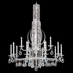 Schonbek Worldwide Lighting Siena Polished Stainless Steel Crystal Chandelier