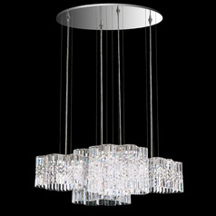 Schonbek Worldwide Lighting Selene Stainless Steel LED Multi-Light Pendant