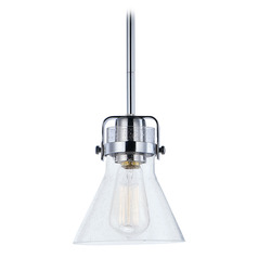 Maxim Lighting Seafarer Polished Chrome LED Mini-Pendant Light with Conical Shade