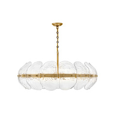 Lillia 36-Inch Convertible Chandelier in Brass by Fredrick Ramond