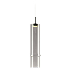 Matteo Lighting Bambu Matte Black LED Mini-Pendant Light with Cylindrical Shade