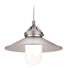 Brushed Nickel LED Mini Pendant with Coolie Shade by WAC Lighting