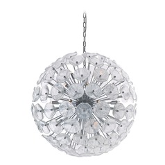 Fiori 28-Light Pendant in Chrome & Clear Glass by ET2 Lighting