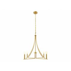 Meridian Natural Brass Chandelier