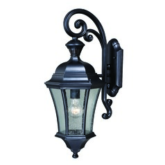 Seeded Glass Outdoor Wall Light Black by Vaxcel Lighting