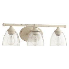 Seeded Glass Bathroom Light White by Quorum Lighting