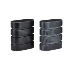 Bheslana Marble Object Set of 2 in Black by Currey & Company