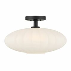 18-Inch Wide Semi-Flush Mount in Matte Black by Meridian