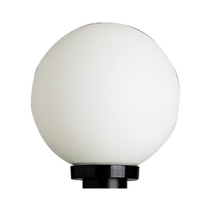 White Acrylic Globe Post Light in Black by Progress Lighting