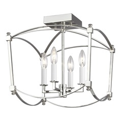 Thayer Polished Nickel Semi-Flush Mount by Visual Comfort Studio