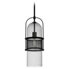 Quoizel Lighting Soffer Matte Black Mini-Pendant Light with Bowl / Dome Shade
