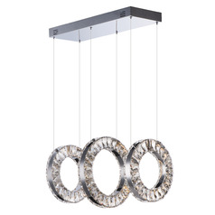 Charm 3-Light LED Linear Pendant in Polished Chrome by ET2 Lighting