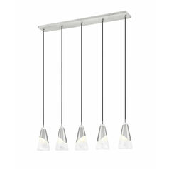 Z-Lite Aimie Brushed Nickel Multi-Light Pendant with Conical Shade