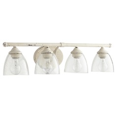 Seeded Glass Bathroom Light White by Quorum Lighting
