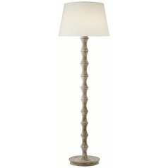 Visual Comfort Signature Collection Bamboo Belgian White Floor Lamp with Empire Shade