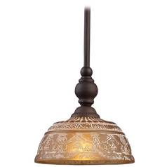 Mini-Pendant Light with Amber Glass