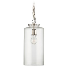 Thomas OBrien Katie Cylinder Pendant in Nickel by Visual Comfort Signature