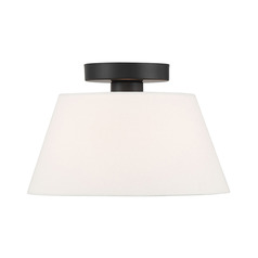 Meridian Matte Black Semi-Flushmount Light