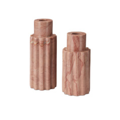 Penrose Pink Candle Holder Set of 2 by Currey & Company