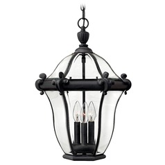 Outdoor Hanging Light with Clear Glass in Museum Black by Hinkley Lighting