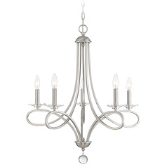 26-Inch Chandelier in Brushed Nickel by Meridian