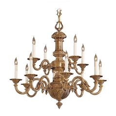 Chandelier in Classic Brass by Metropolitan Lighting