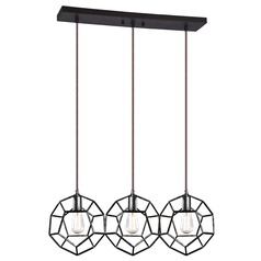 Geometry Series Rusty Black Multi-Light Pendant by Matteo Lighting
