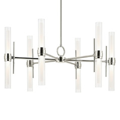 Riven 12-Light 3000K LED Chandelier in Polished Nickel by Kichler