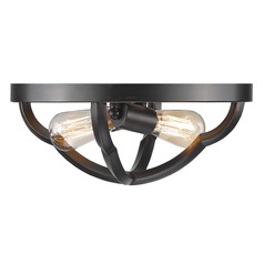 Saxon Aged Bronze Flush Mount by Golden Lighting