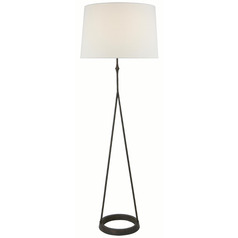 Visual Comfort Signature Collection Dauphine Aged Iron Floor Lamp with Drum Shade