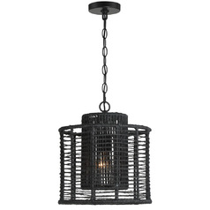 Jayna 12.5-Inch Pendant in Matte Black by Crystorama Lighting