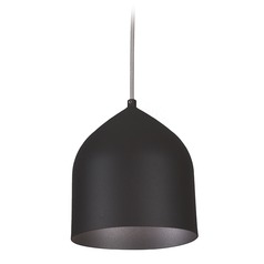 Helena 8-Inch LED Mini Pendant in Black with Black Interior by Kuzco Lighting