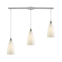 Modern Multi-Light Pendant Light with White Glass and 3-Lights